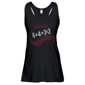 6+4+3=2 Double Play Baseball Player Fun Baseball Saying Ladies Essential Flowy Tank