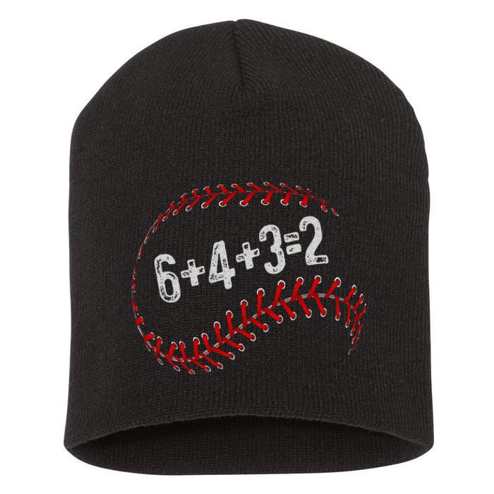 6+4+3=2 Double Play Baseball Player Fun Baseball Saying Short Acrylic Beanie