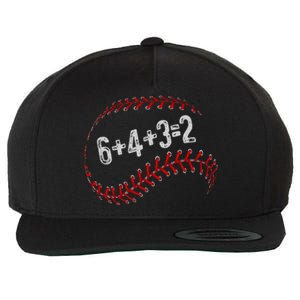 6+4+3=2 Double Play Baseball Player Fun Baseball Saying Wool Snapback Cap