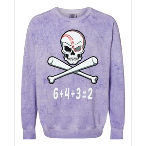 6+4+3=2 Double Play Baseball Player Halloween Baseball Colorblast Crewneck Sweatshirt