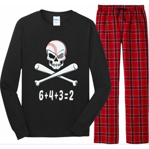 6+4+3=2 Double Play Baseball Player Halloween Baseball Long Sleeve Pajama Set