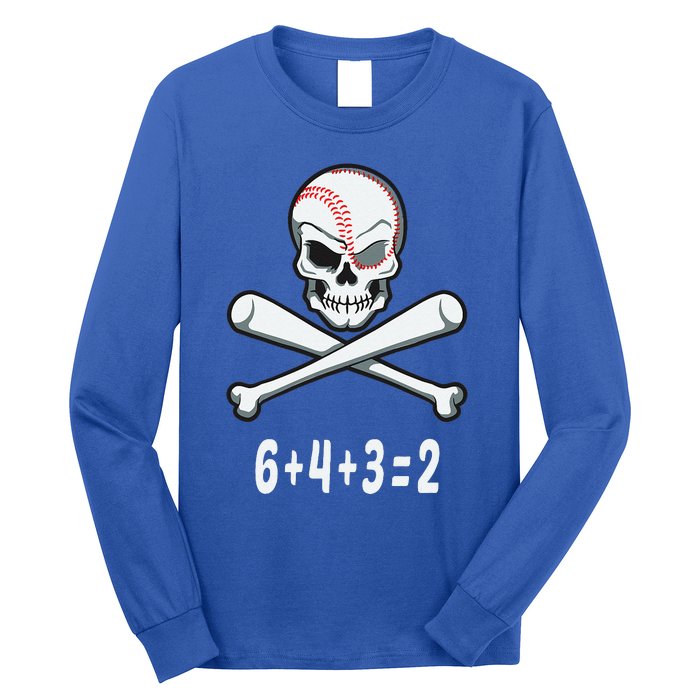 6+4+3=2 Double Play Baseball Player Halloween Baseball Long Sleeve Shirt