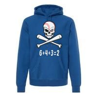 6+4+3=2 Double Play Baseball Player Halloween Baseball Premium Hoodie