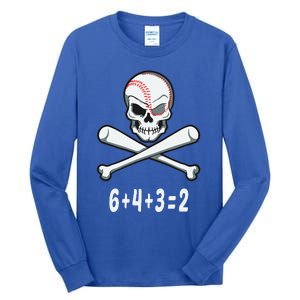 6+4+3=2 Double Play Baseball Player Halloween Baseball Tall Long Sleeve T-Shirt