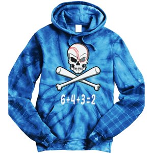 6+4+3=2 Double Play Baseball Player Halloween Baseball Tie Dye Hoodie