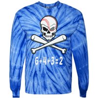 6+4+3=2 Double Play Baseball Player Halloween Baseball Tie-Dye Long Sleeve Shirt