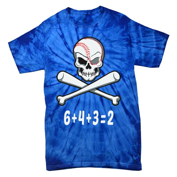 6+4+3=2 Double Play Baseball Player Halloween Baseball Tie-Dye T-Shirt