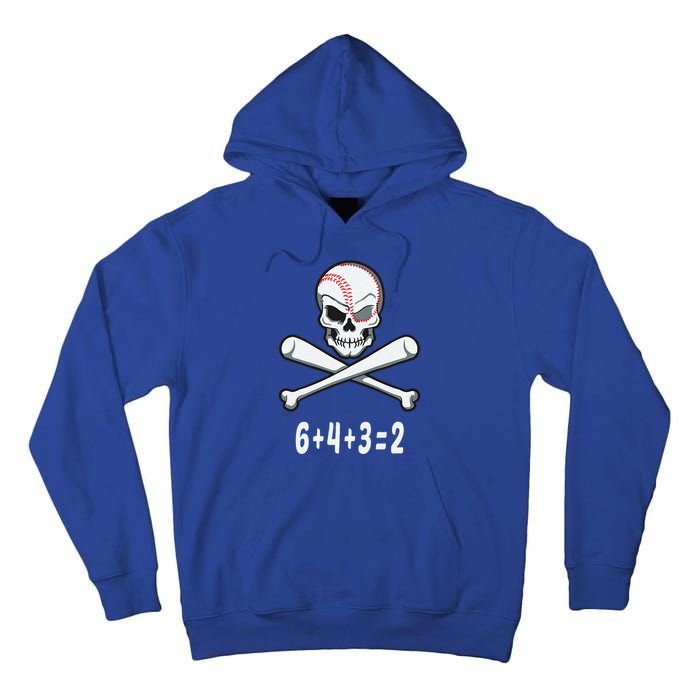 6+4+3=2 Double Play Baseball Player Halloween Baseball Tall Hoodie