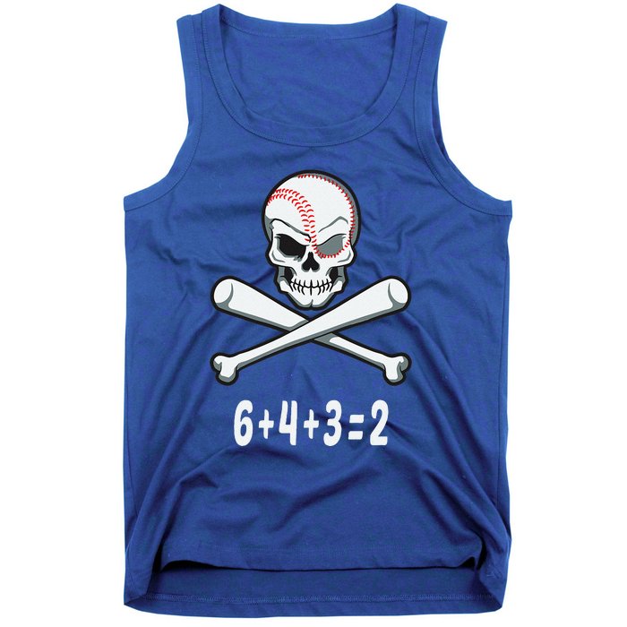 6+4+3=2 Double Play Baseball Player Halloween Baseball Tank Top