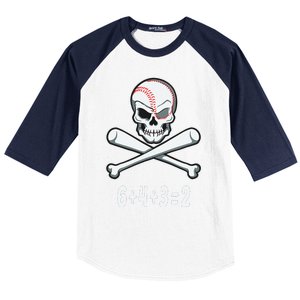 6+4+3=2 Double Play Baseball Player Halloween Baseball Baseball Sleeve Shirt