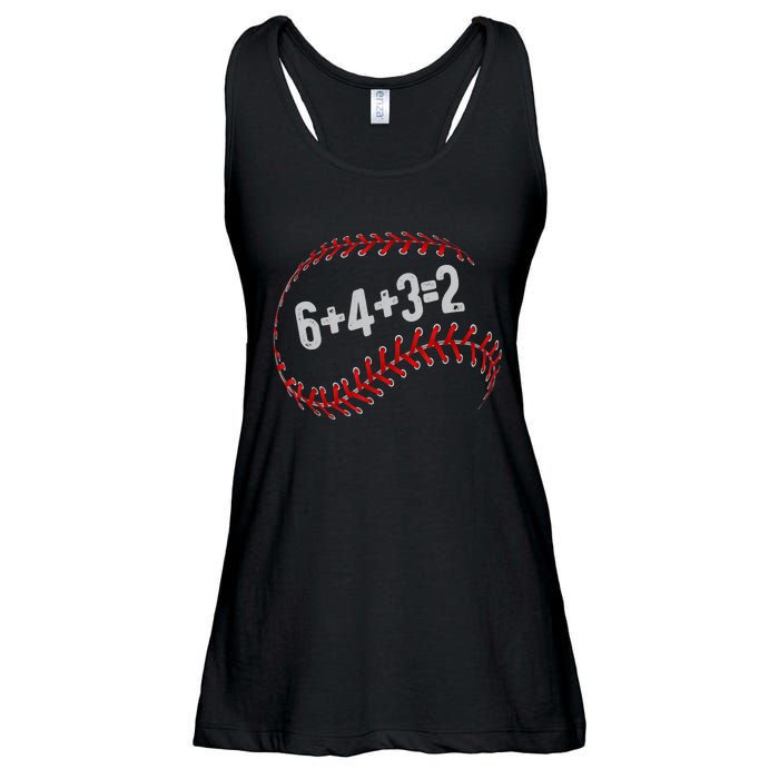 6+4+3=2 Double Play Baseball Player Fun Baseball Saying Ladies Essential Flowy Tank