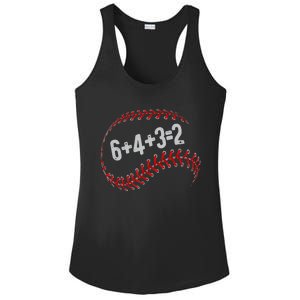 6+4+3=2 Double Play Baseball Player Fun Baseball Saying Ladies PosiCharge Competitor Racerback Tank