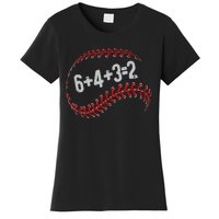 6+4+3=2 Double Play Baseball Player Fun Baseball Saying Women's T-Shirt