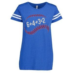 6+4+3=2 Double Play Baseball Player Fun Baseball Saying Enza Ladies Jersey Football T-Shirt