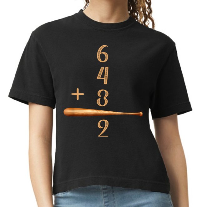 6+4+3=2 Double Play Baseball Player Baseball Saying Comfort Colors Boxy T-Shirt