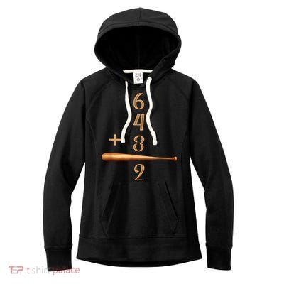 6+4+3=2 Double Play Baseball Player Baseball Saying Women's Fleece Hoodie