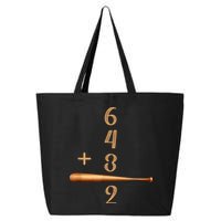 6+4+3=2 Double Play Baseball Player Baseball Saying 25L Jumbo Tote