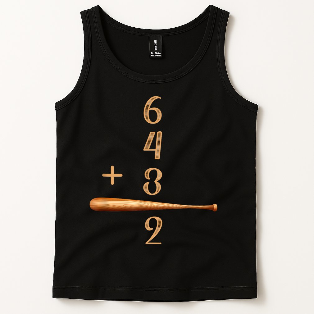 6+4+3=2 Double Play Baseball Player Baseball Saying Tank Top