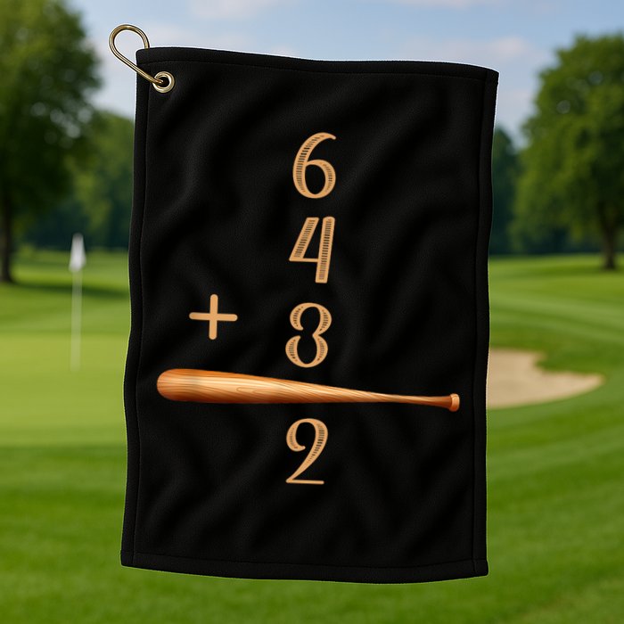 6+4+3=2 Double Play Baseball Player Baseball Saying Golf Towel
