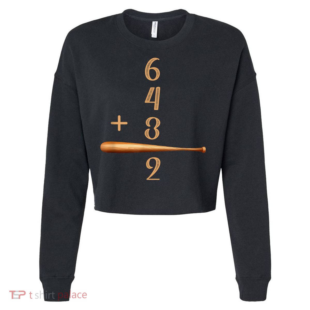 6+4+3=2 Double Play Baseball Player Baseball Saying Cropped Pullover Crew