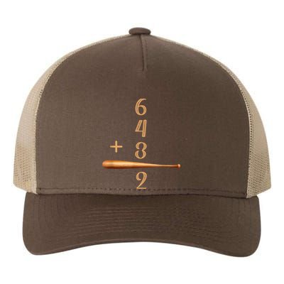 6+4+3=2 Double Play Baseball Player Baseball Saying Yupoong Adult 5-Panel Trucker Hat