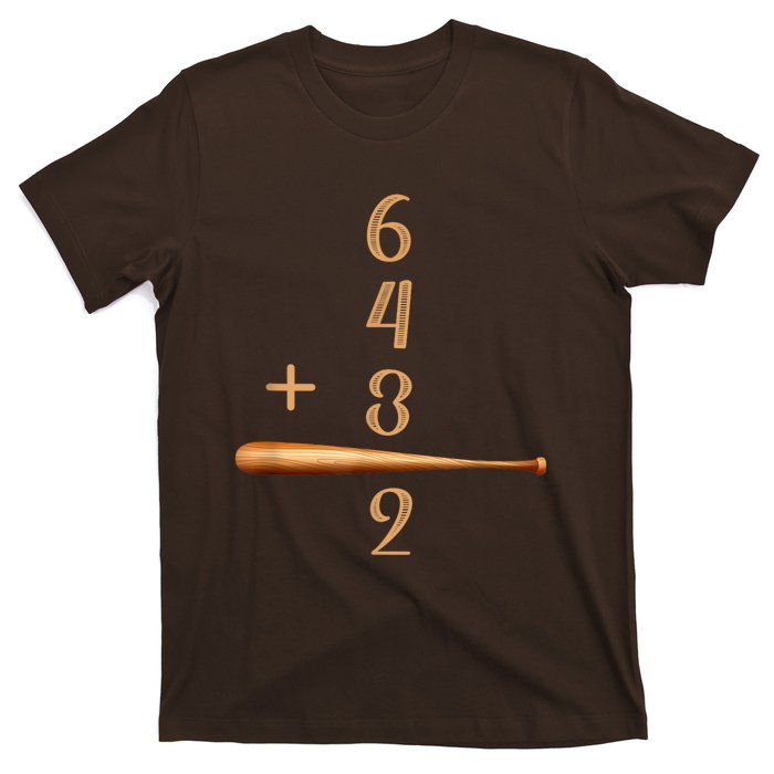 6+4+3=2 Double Play Baseball Player Baseball Saying T-Shirt