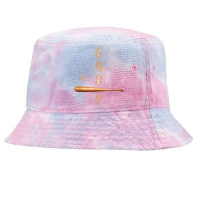 6+4+3=2 Double Play Baseball Player Baseball Saying Tie-Dyed Bucket Hat