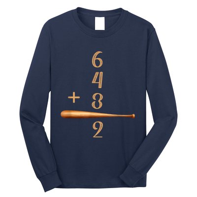 6+4+3=2 Double Play Baseball Player Baseball Saying Long Sleeve Shirt