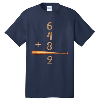 6+4+3=2 Double Play Baseball Player Baseball Saying Tall T-Shirt