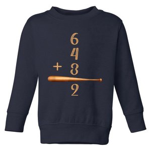 6+4+3=2 Double Play Baseball Player Baseball Saying Toddler Sweatshirt