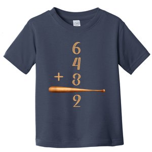 6+4+3=2 Double Play Baseball Player Baseball Saying Toddler T-Shirt