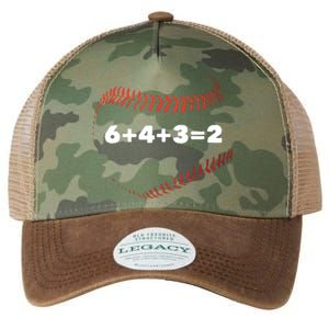 6+4+3=2 Double Play Baseball Player Gift Baseball Saying Legacy Tie Dye Trucker Hat