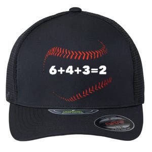 6+4+3=2 Double Play Baseball Player Gift Baseball Saying Flexfit Unipanel Trucker Cap