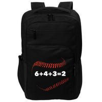 6+4+3=2 Double Play Baseball Player Gift Baseball Saying Impact Tech Backpack