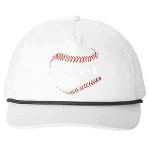 6+4+3=2 Double Play Baseball Player Gift Baseball Saying Snapback Five-Panel Rope Hat