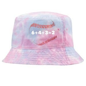 6+4+3=2 Double Play Baseball Player Gift Baseball Saying Tie-Dyed Bucket Hat