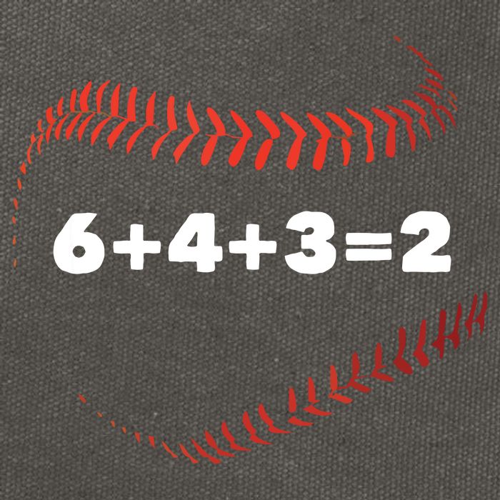 6+4+3=2 Double Play Baseball Player Gift Baseball Saying Cotton Canvas Backpack