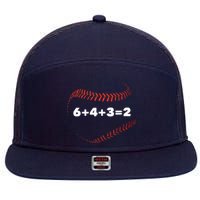 6+4+3=2 Double Play Baseball Player Gift Baseball Saying 7 Panel Mesh Trucker Snapback Hat