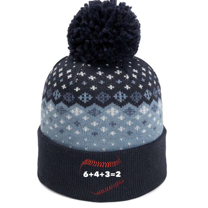 6+4+3=2 Double Play Baseball Player Gift Baseball Saying The Baniff Cuffed Pom Beanie