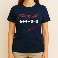 6+4+3=2 Double Play Baseball Player Gift Baseball Saying T-Shirt