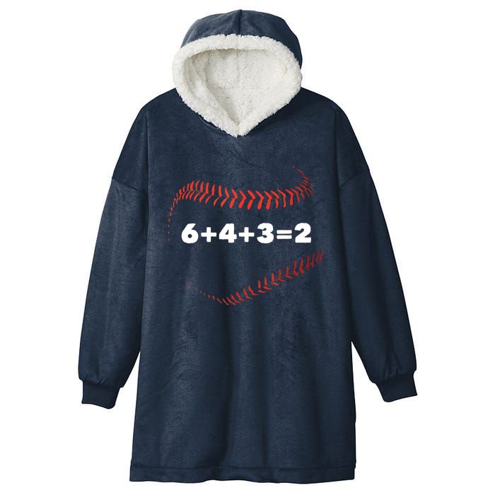 6+4+3=2 Double Play Baseball Player Gift Baseball Saying Hooded Wearable Blanket