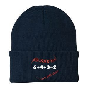 6+4+3=2 Double Play Baseball Player Gift Baseball Saying Knit Cap Winter Beanie