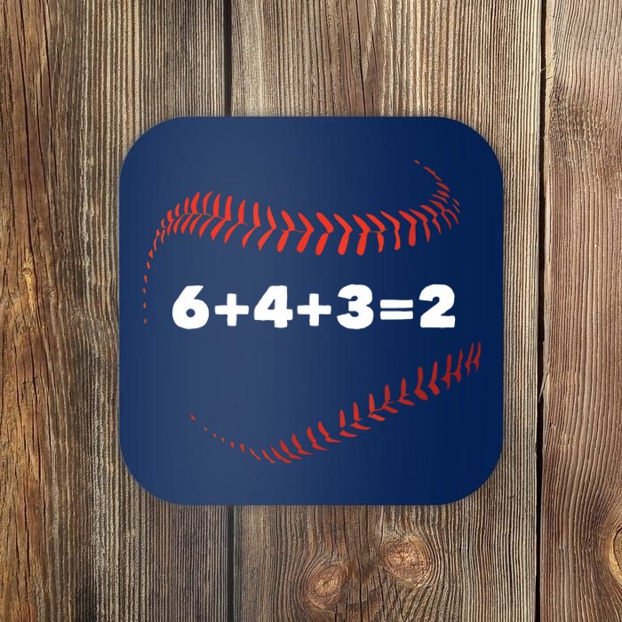 6+4+3=2 Double Play Baseball Player Gift Baseball Saying Coaster