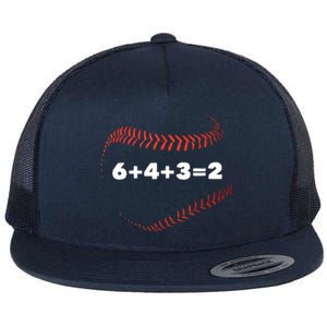 6+4+3=2 Double Play Baseball Player Gift Baseball Saying Flat Bill Trucker Hat