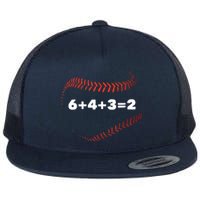 6+4+3=2 Double Play Baseball Player Gift Baseball Saying Flat Bill Trucker Hat