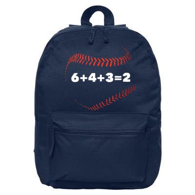 6+4+3=2 Double Play Baseball Player Gift Baseball Saying 16 in Basic Backpack