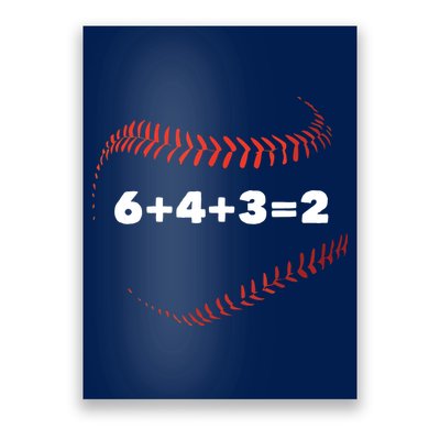 6+4+3=2 Double Play Baseball Player Gift Baseball Saying Poster