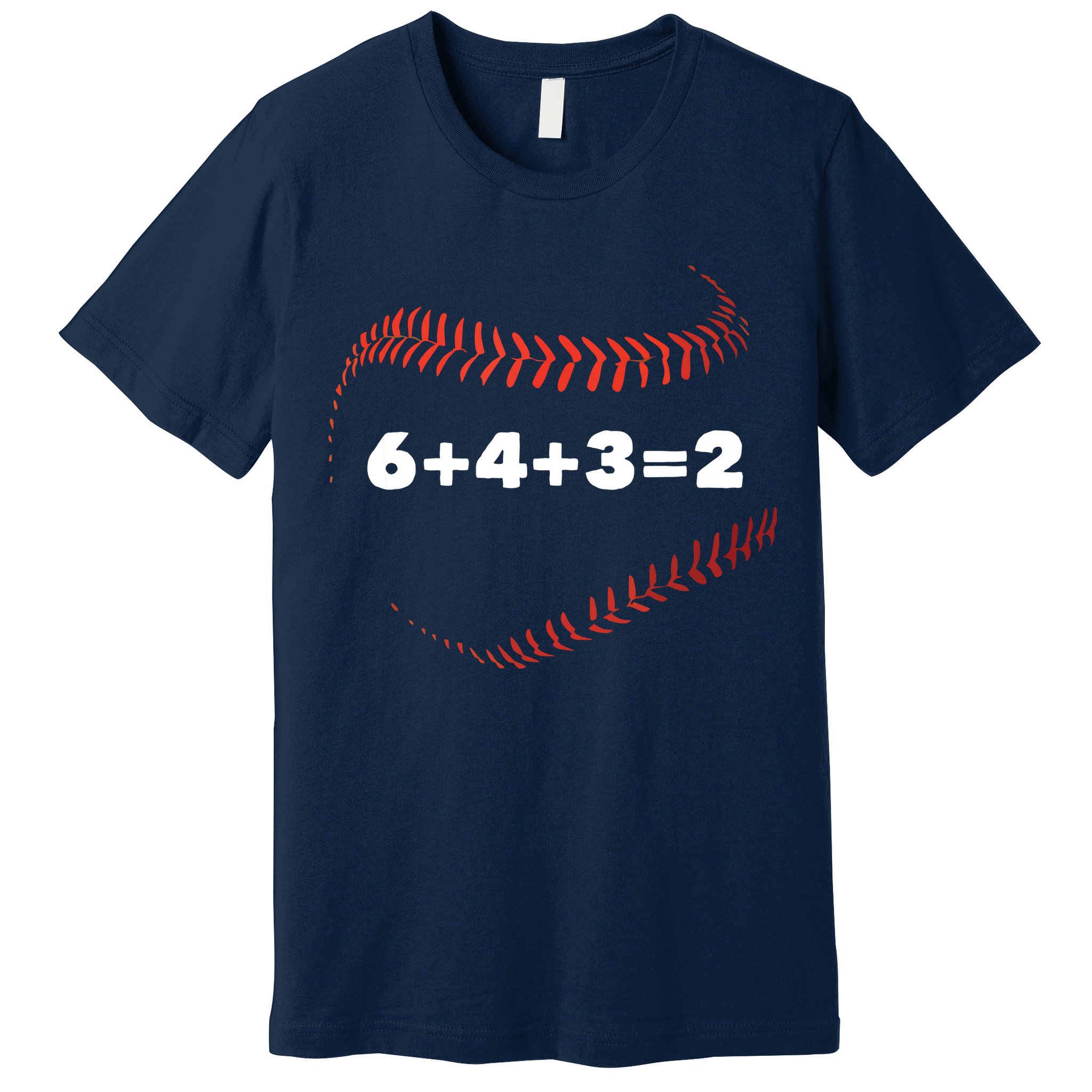 6+4+3=2 Double Play Baseball Player Gift Baseball Saying Premium T-Shirt