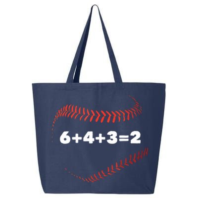 6+4+3=2 Double Play Baseball Player Gift Baseball Saying 25L Jumbo Tote