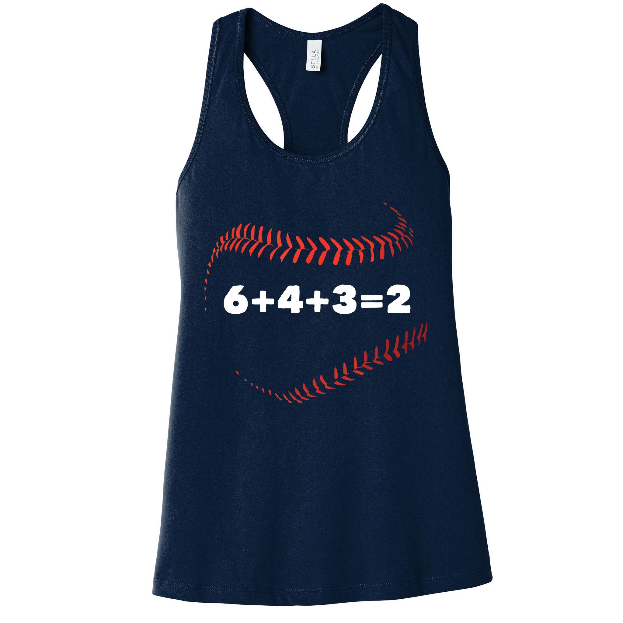 6+4+3=2 Double Play Baseball Player Gift Baseball Saying Womens Tank Top
